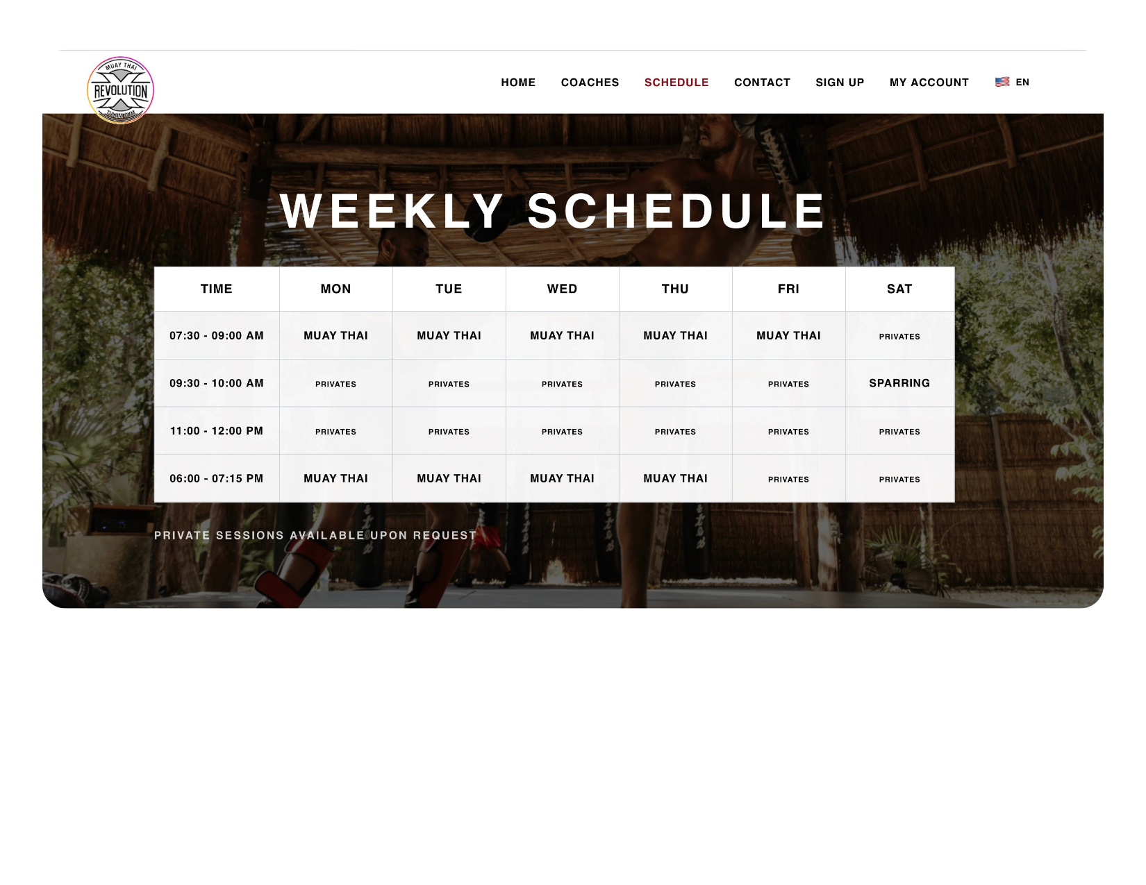 Rev Gym schedule and content integration